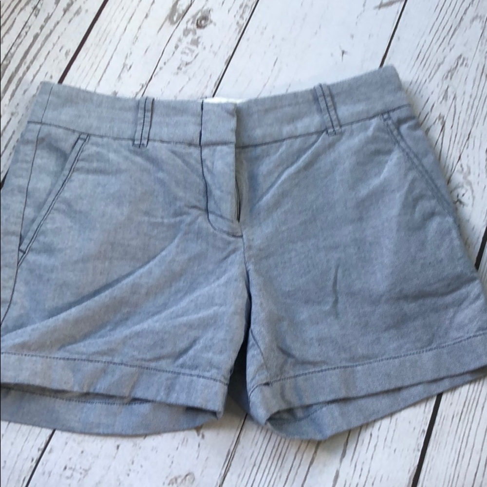 J Crew Blue Linen Shorts